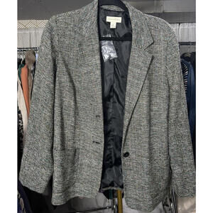 Appleseed's Tweed Blazer Jacket Coat Women Sz 14 Button Down